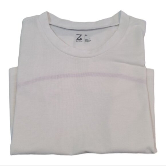 Z By Zella Girls White T-Shirt With Purple stitching on the back Size M - Picture 3 of 4